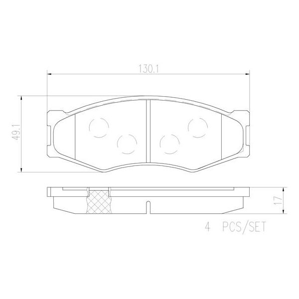 Brembo P56014N NAO Series Premium Ceramic Brake Pad Set Front