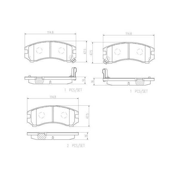 Brembo P56018N NAO Series Premium Ceramic Brake Pad Set Front