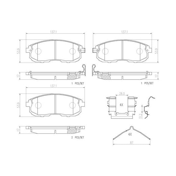 Brembo P56021N NAO Series Premium Ceramic Brake Pad Set Front