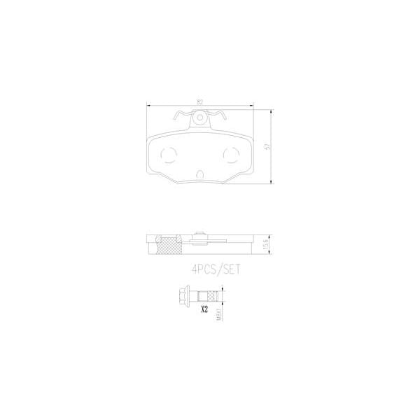 Brembo P56024N NAO Series Premium Ceramic Brake Pad Set Rear