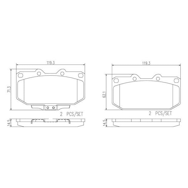 Brembo P56025N NAO Series Premium Ceramic Brake Pad Set Front