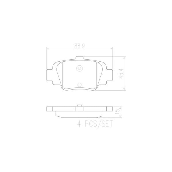 Brembo P56032N NAO Series Premium Ceramic Brake Pad Set Rear