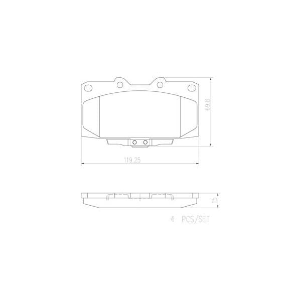 Brembo P56034N NAO Series Premium Ceramic Brake Pad Set Front