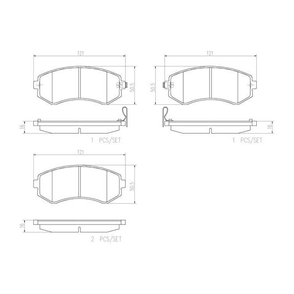 Brembo P56039N NAO Series Premium Ceramic Brake Pad Set Rear