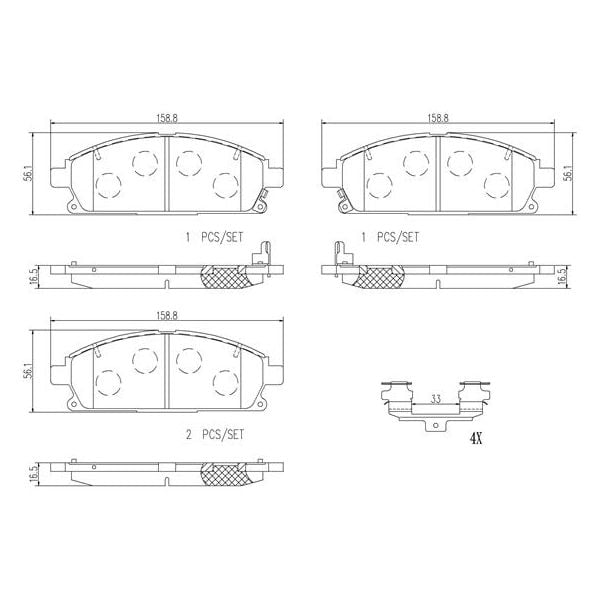Brembo P56040N NAO Series Premium Ceramic Brake Pad Set Front