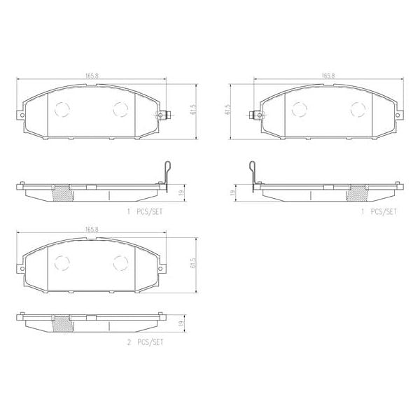 Brembo P56041N NAO Series Premium Ceramic Brake Pad Set Front