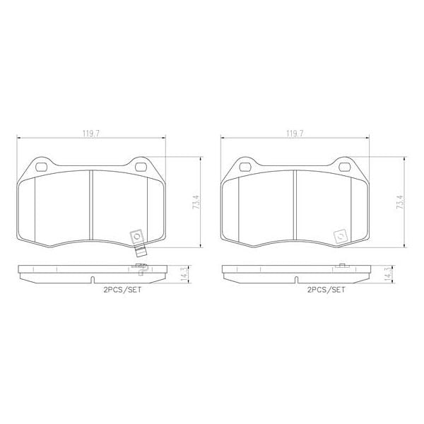 Brembo P56047N NAO Series Premium Ceramic Brake Pad Set Front