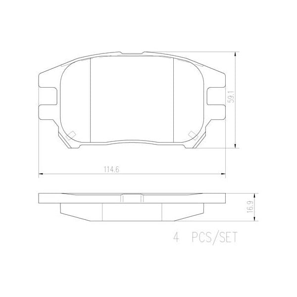 Brembo P56050N NAO Series Premium Ceramic Brake Pad Set Front
