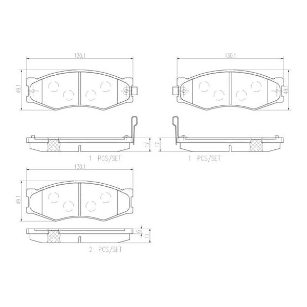 Brembo P56056N NAO Series Premium Ceramic Brake Pad Set Front
