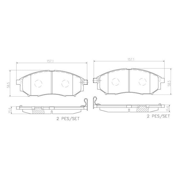 Brembo P56058N NAO Series Premium Ceramic Brake Pad Set Front