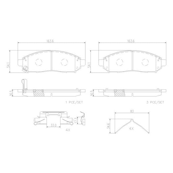 Brembo P56059N NAO Series Premium Ceramic Brake Pad Set Front