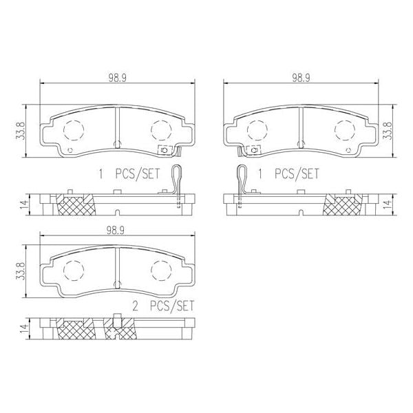 Brembo P56063N NAO Series Premium Ceramic Brake Pad Set Rear