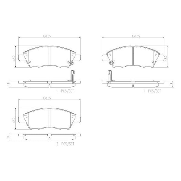 Brembo P56070N NAO Series Premium Ceramic Brake Pad Set Front