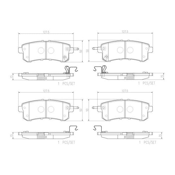 Brembo P56082N NAO Series Premium Ceramic Brake Pad Set Rear
