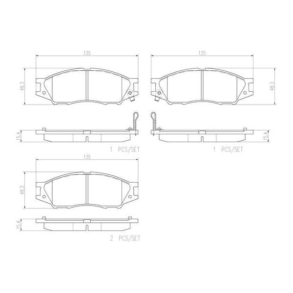 Brembo P56083N NAO Series Premium Ceramic Brake Pad Set Front