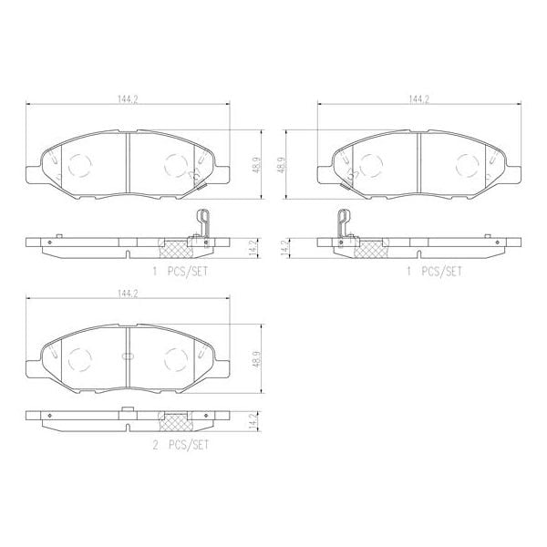 Brembo P56088N NAO Series Premium Ceramic Brake Pad Set Front