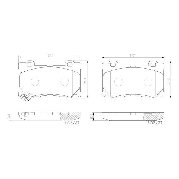 Brembo P56089N NAO Series Premium Ceramic Brake Pad Set Front