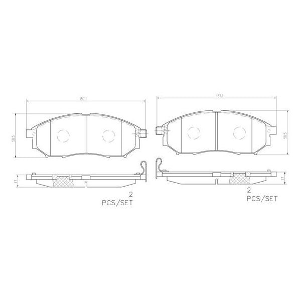 Brembo P56094N NAO Series Premium Ceramic Brake Pad Set Front