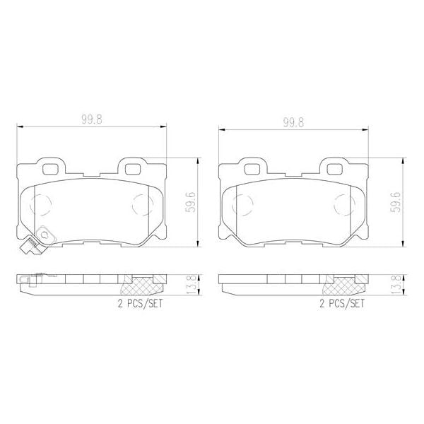 Brembo P56095N NAO Series Premium Ceramic Brake Pad Set Rear