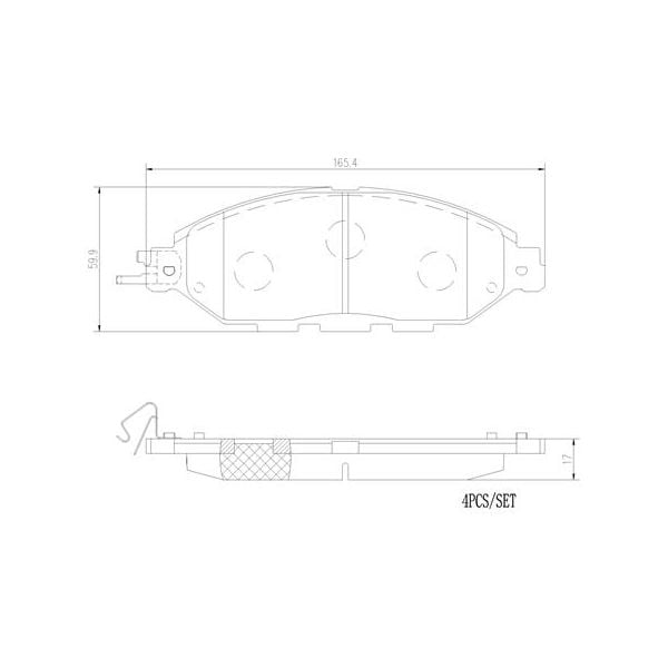 Brembo P56103N NAO Series Premium Ceramic Brake Pad Set Front