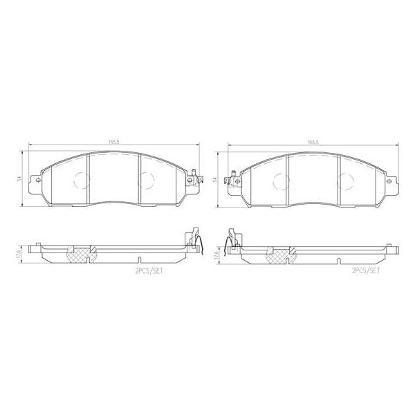Brembo P56118N NAO Series Premium Ceramic Brake Pad Set Front