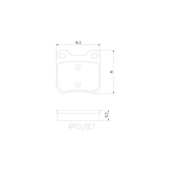 Brembo P59014N NAO Series Premium Ceramic Brake Pad Set Rear