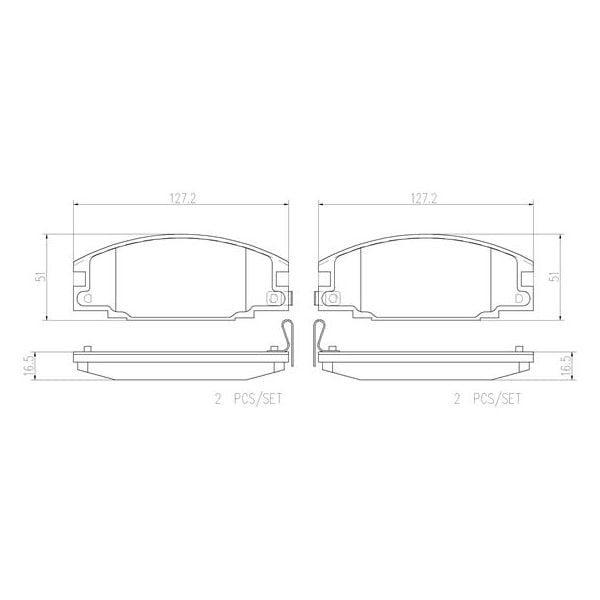 Brembo P59015N NAO Series Premium Ceramic Brake Pad Set Front