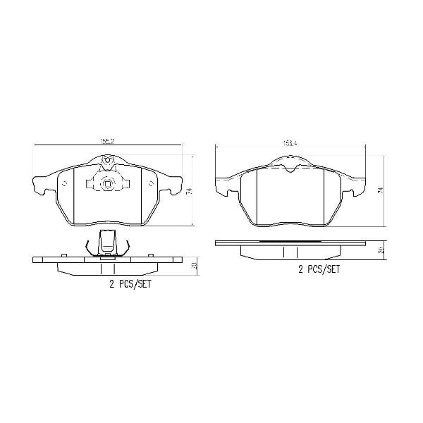 Brembo P59022N NAO Series Premium Ceramic Brake Pad Set Front