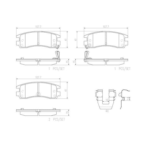 Brembo P59027N NAO Series Premium Ceramic Brake Pad Set Rear