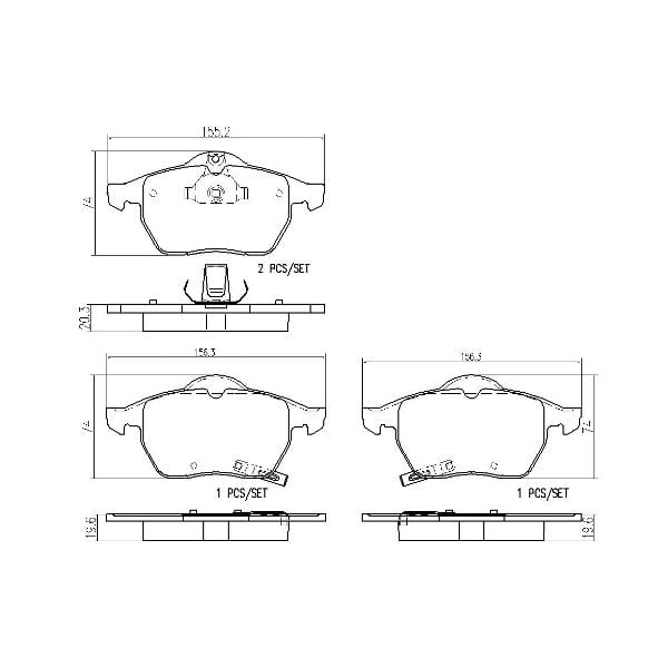 Brembo P59029N NAO Series Premium Ceramic Brake Pad Set Front