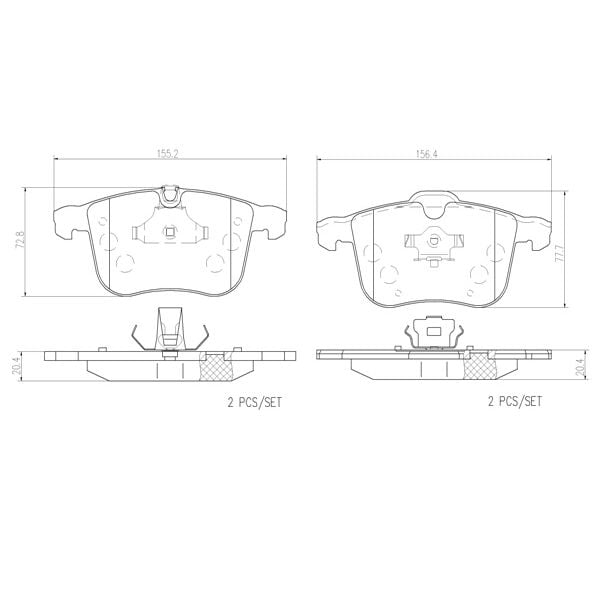 Brembo P59046N NAO Series Premium Ceramic Brake Pad Set Front