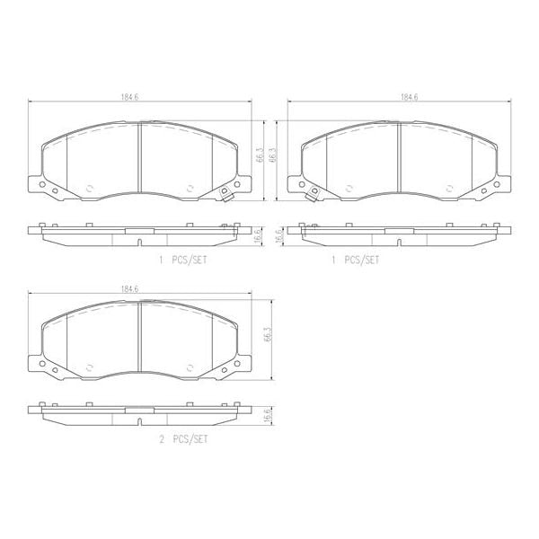 Brembo P59058N NAO Series Premium Ceramic Brake Pad Set Front