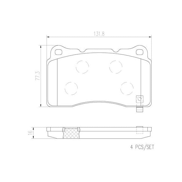 Brembo P59079N NAO Series Premium Ceramic Brake Pad Set Front