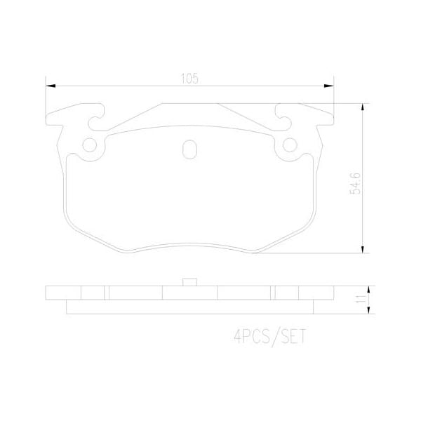 Brembo P61032N NAO Series Premium Ceramic Brake Pad Set Rear