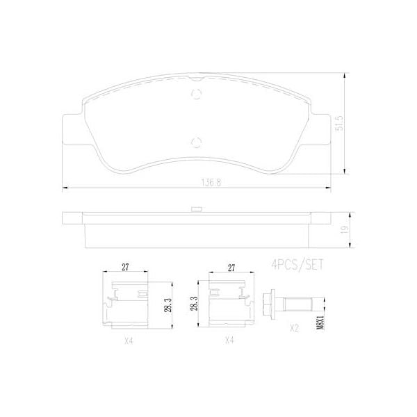 Brembo P61066N NAO Series Premium Ceramic Brake Pad Set Front