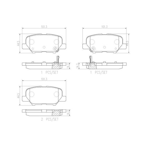 Brembo P61111N NAO Series Premium Ceramic Brake Pad Set Rear