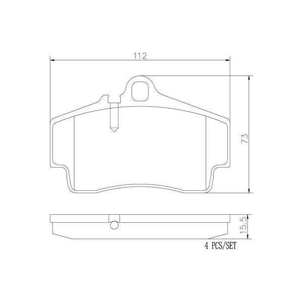Brembo P65008N NAO Series Premium Ceramic Brake Pad Set Rear