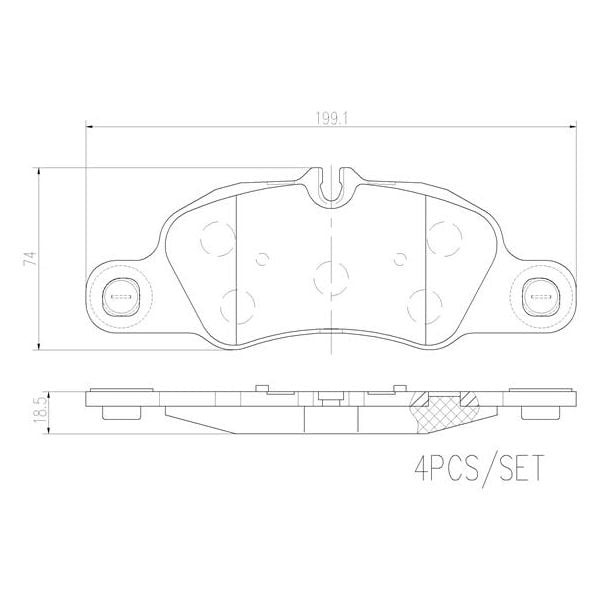 Brembo P65018N NAO Series Premium Ceramic Brake Pad Set Front