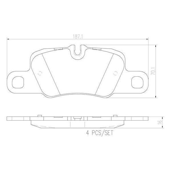 Brembo P65020N NAO Series Premium Ceramic Brake Pad Set Rear