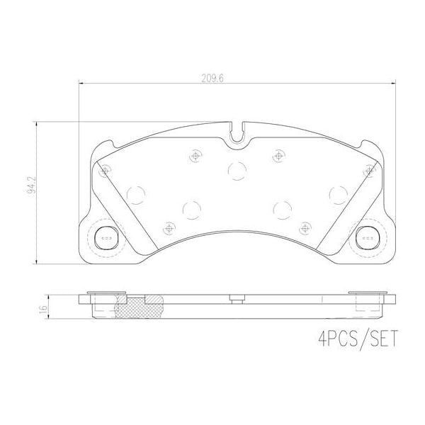 Brembo P65021N NAO Series Premium Ceramic Brake Pad Set Front