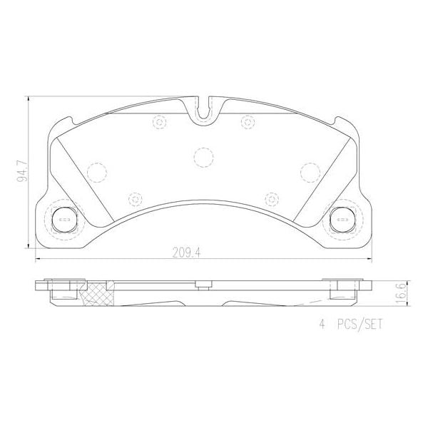 Brembo P65026N NAO Series Premium Ceramic Brake Pad Set Front