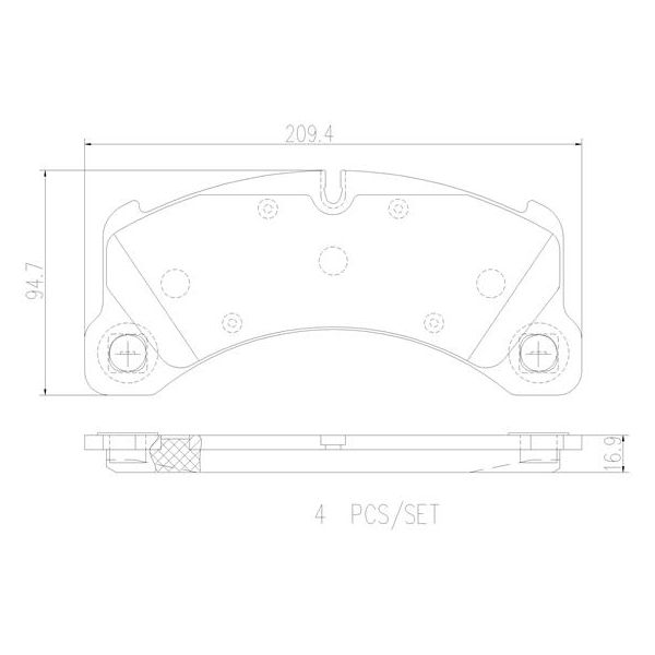 Brembo P65033N NAO Series Premium Ceramic Brake Pad Set Front