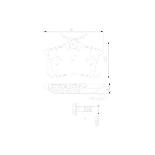 Brembo P68024N NAO Series Premium Ceramic Brake Pad Set Rear