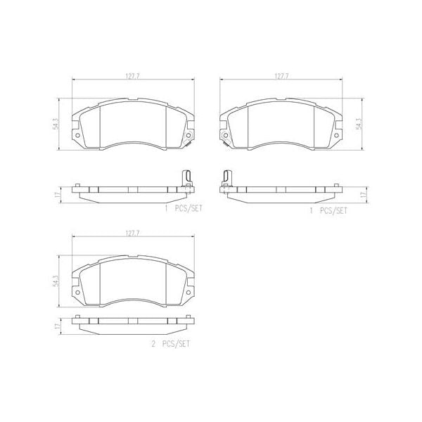 Brembo P78004N NAO Series Premium Ceramic Brake Pad Set Front