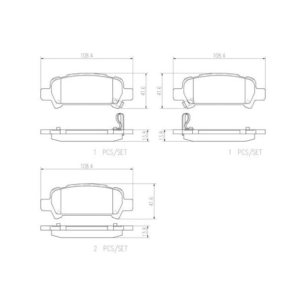 Brembo P78011N NAO Series Premium Ceramic Brake Pad Set Rear