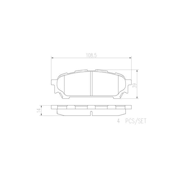 Brembo P78014N NAO Series Premium Ceramic Brake Pad Set Rear