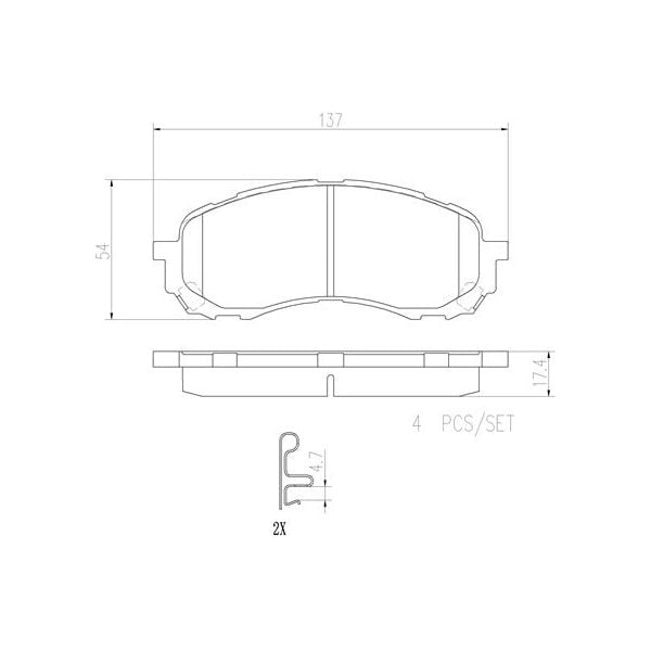 Brembo P78015N NAO Series Premium Ceramic Brake Pad Set Front
