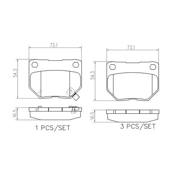Brembo P78016N NAO Series Premium Ceramic Brake Pad Set Rear