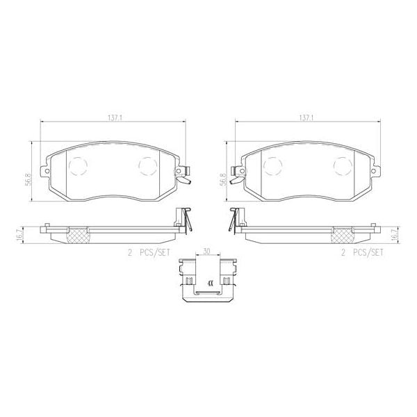 Brembo P78021N NAO Series Premium Ceramic Brake Pad Set Front