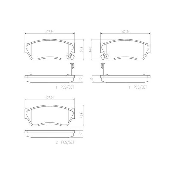 Brembo P79005N NAO Series Premium Ceramic Brake Pad Set Front